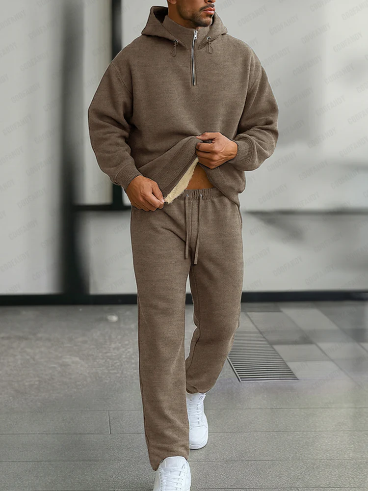 Warm Fleece-Lined Tracksuit Set - Image 2