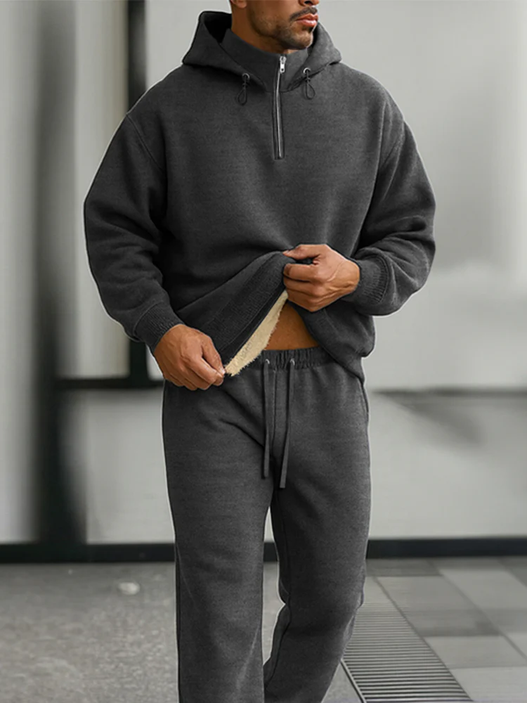 Warm Fleece-Lined Tracksuit Set - Image 3