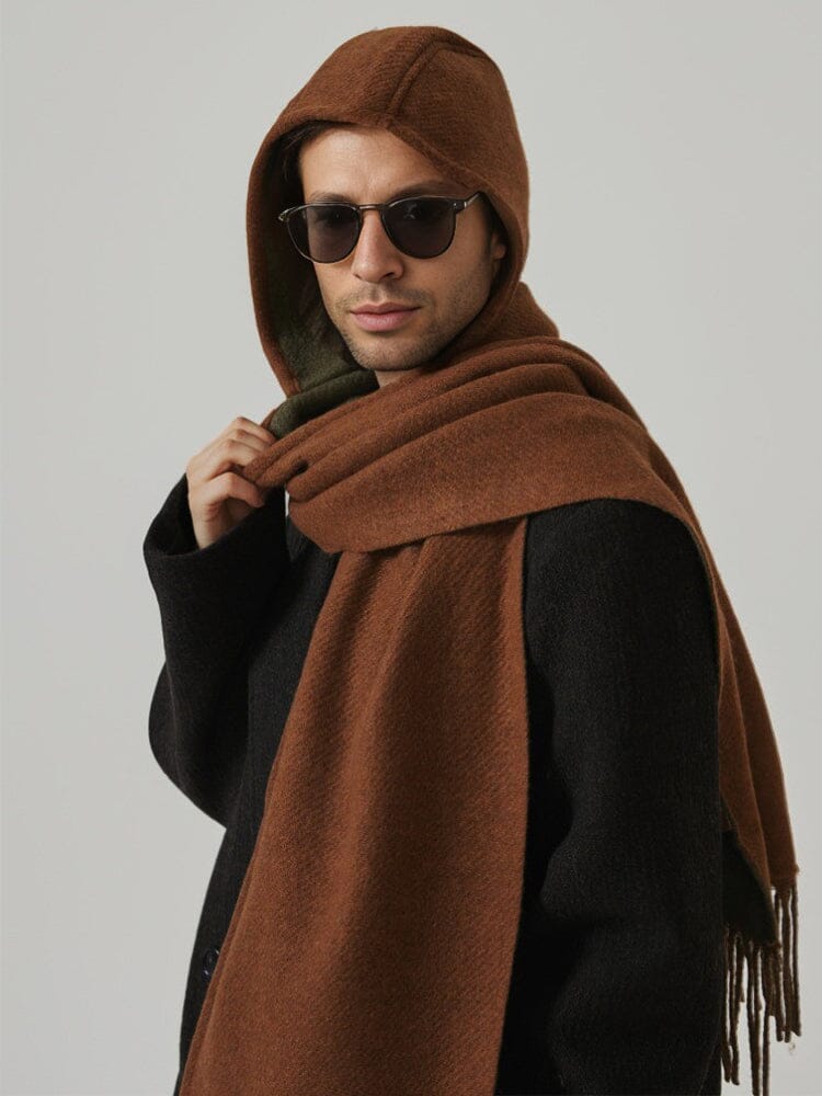 Warm Reversible Hooded Poncho Scarf - Image 2