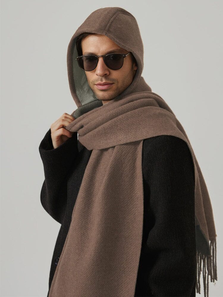 Warm Reversible Hooded Poncho Scarf - Image 3