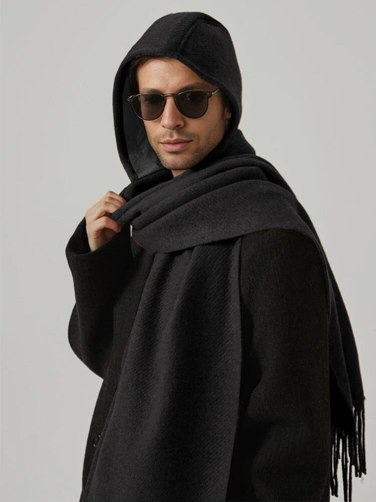 Warm Reversible Hooded Poncho Scarf - Image 4