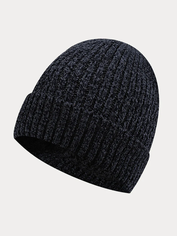 Warm Thick Fleece Knit Beanie - Image 3