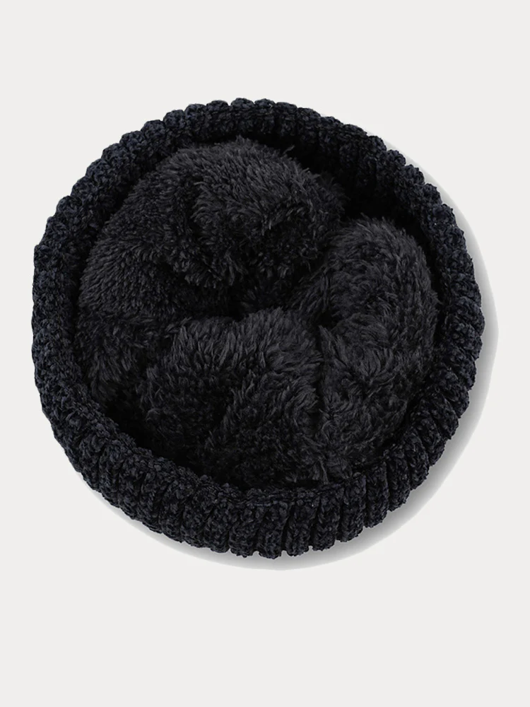 Warm Thick Fleece Knit Beanie - Image 5