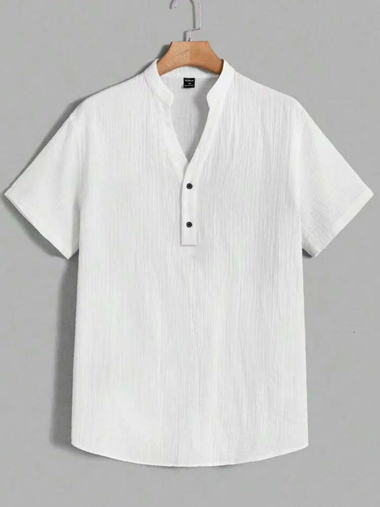 Washed Crinkle Textured Casual Beach Tee - Image 10