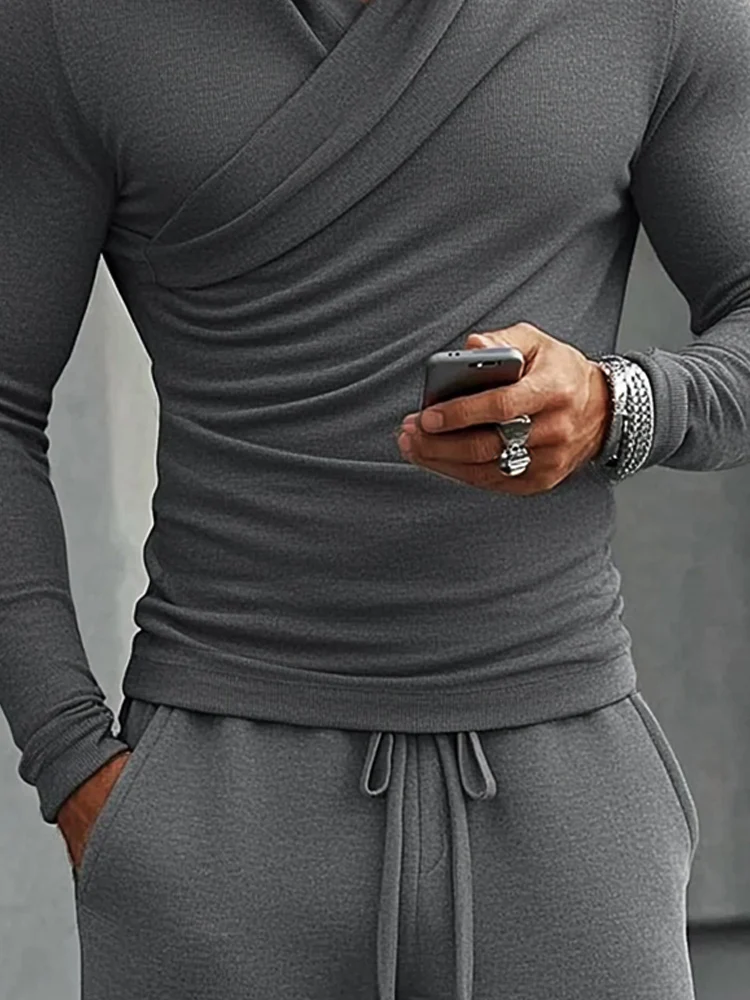 Trendy Cross Neck Long Sleeve Undershirt - Image 4