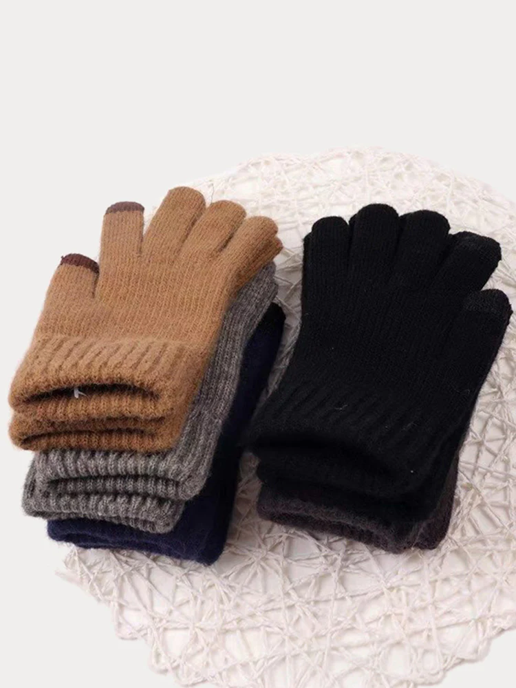 Winter Thicken Keep Warm Knit Gloves - Image 7