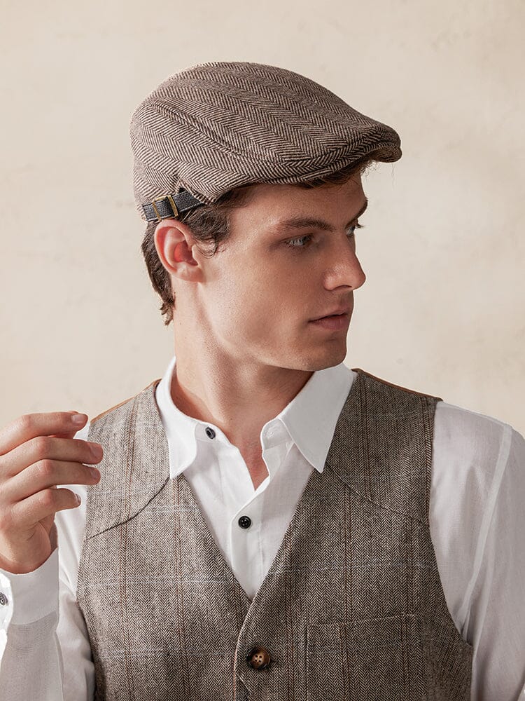 Wool Blend Tweed Newsboy Cap - Image 12
