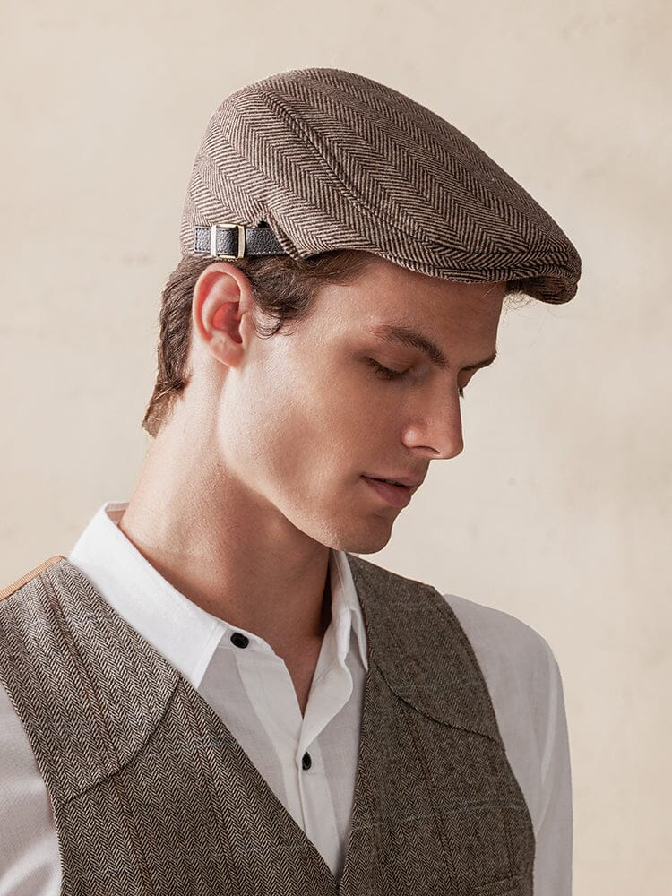 Wool Blend Tweed Newsboy Cap - Image 13