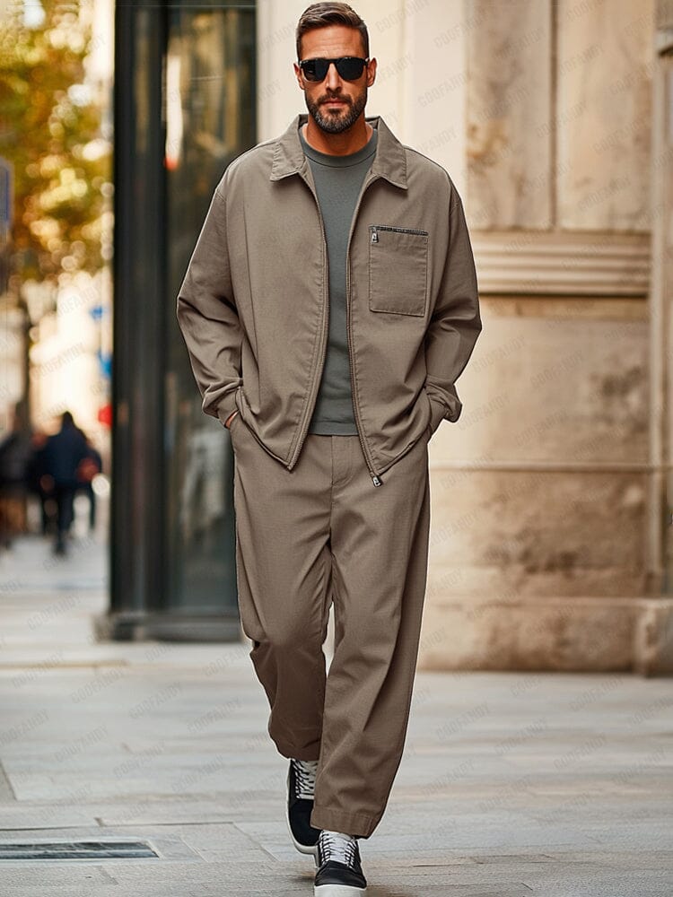 Workwear Inspired Jacket Pants Set - Image 2