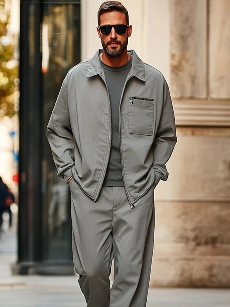 Workwear Inspired Jacket Pants Set - Image 3